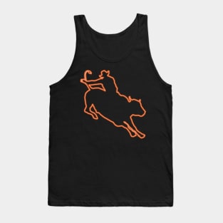 80s Retro Neon Sign Bull Rider Tank Top